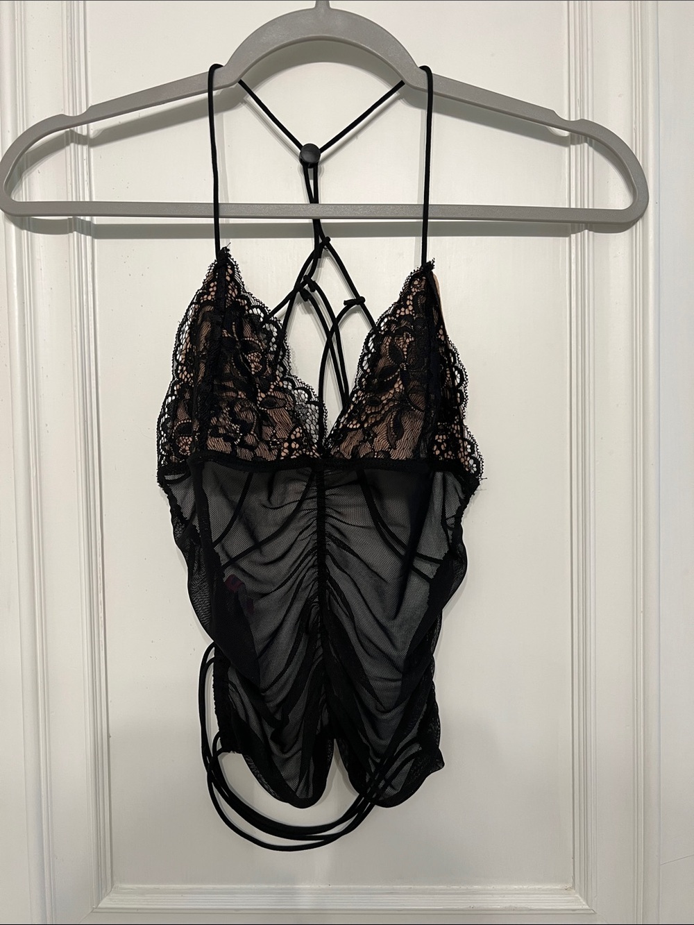 Edikted Black Lace & Sheer Strappy Chemise